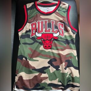 NBA Bulls Camouflage Jersey - Red, Green, Brown